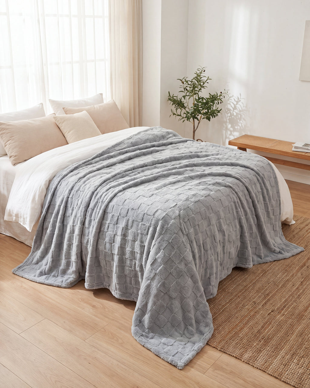 Oversized Waffle Fleece Blanket
