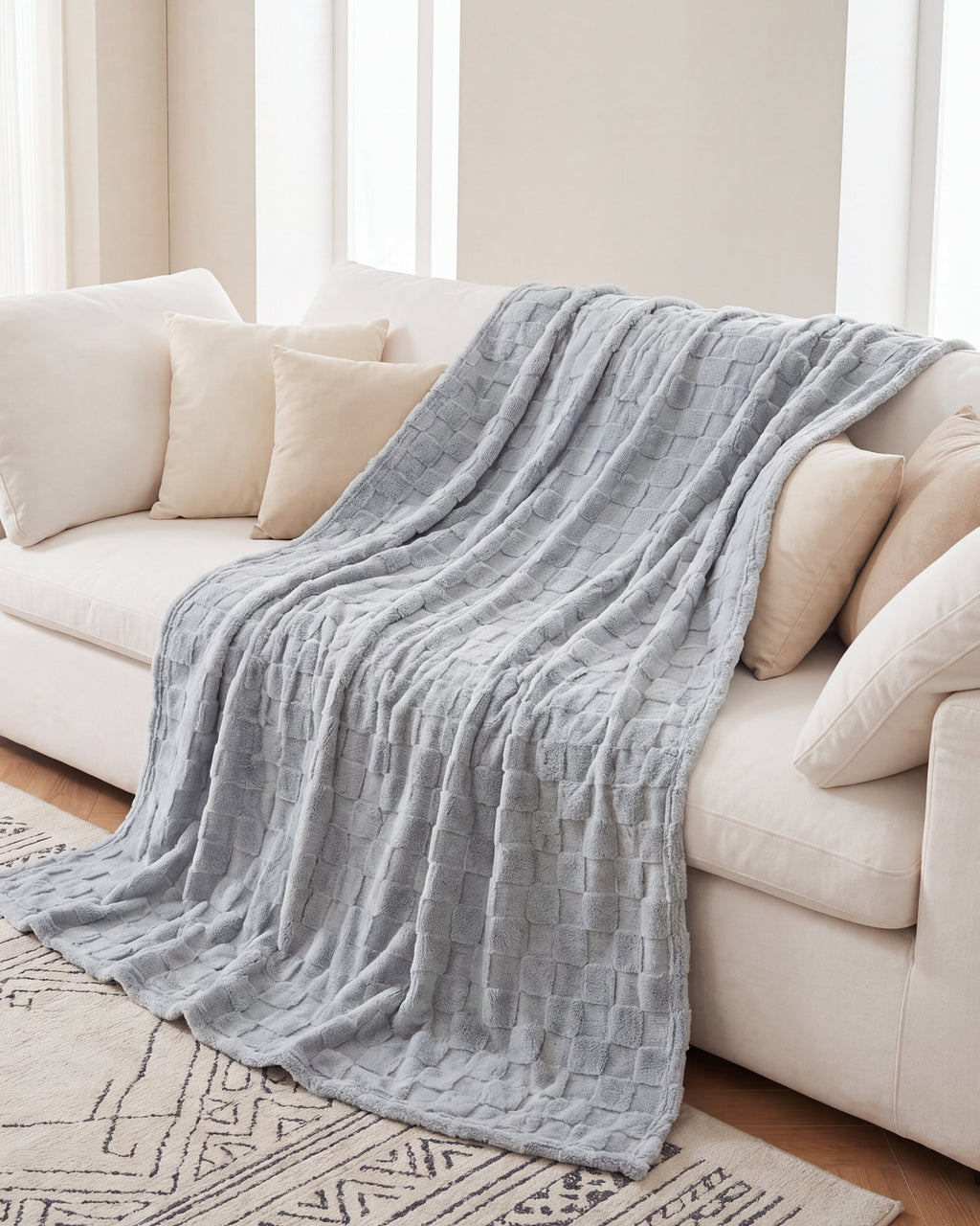 Oversized Waffle Fleece Blanket