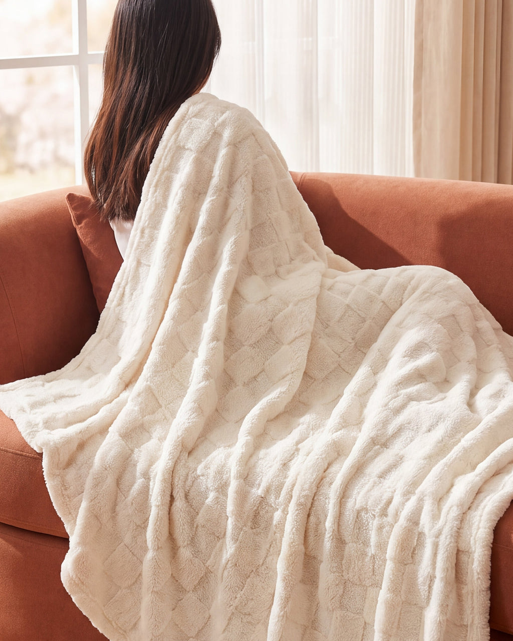 Oversized Waffle Fleece Blanket