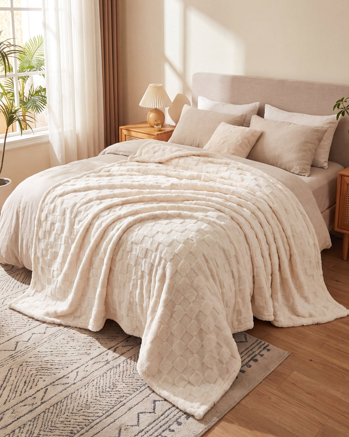 Oversized Waffle Fleece Blanket
