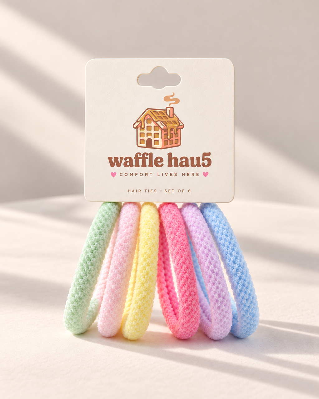 Waffle Hair Ties 6-Pack