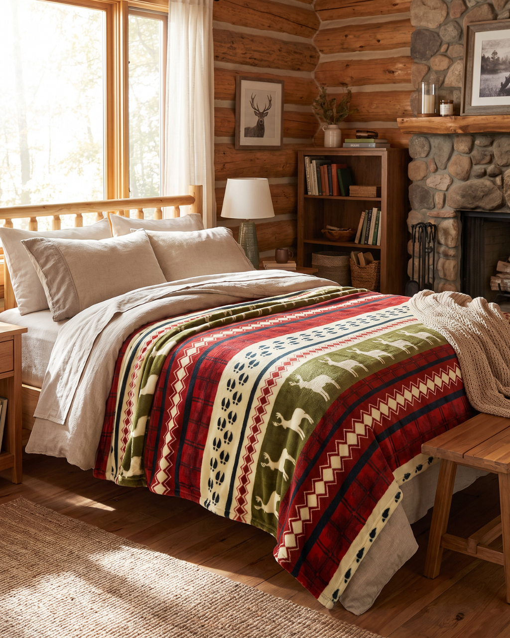 Festive Fleece Throw Blanket