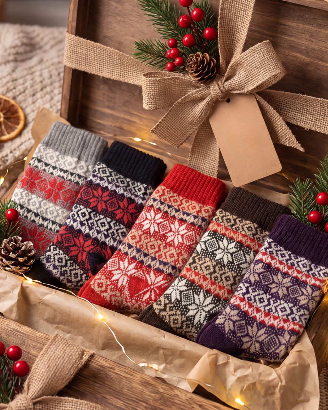 5 Pack Cozy Nordic Socks