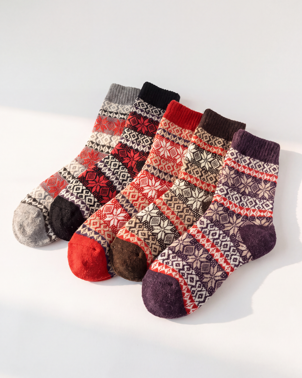 5 Pack Cozy Nordic Socks