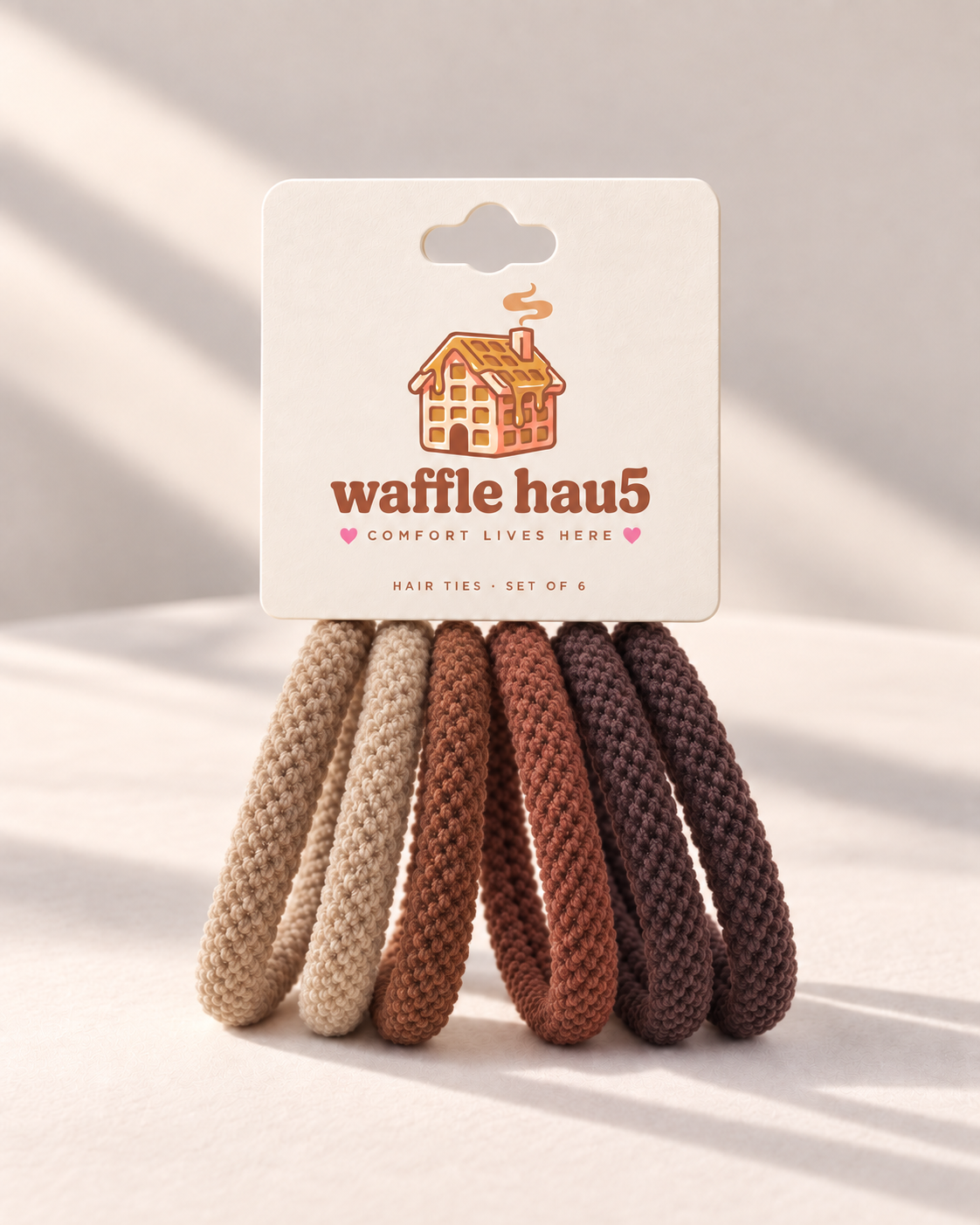 Waffle Hair Ties 6-Pack